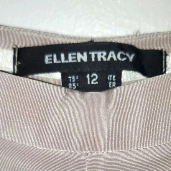 EllenTracy High Waist Wide Palazzo Leg Flat Front Pants  sz 12 FlowyTriacetate - Picture 3 of 14